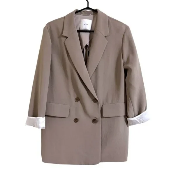 Aritzia Wilfred Cherrelle Taupe/Tan Blazer - Picture 4 of 9